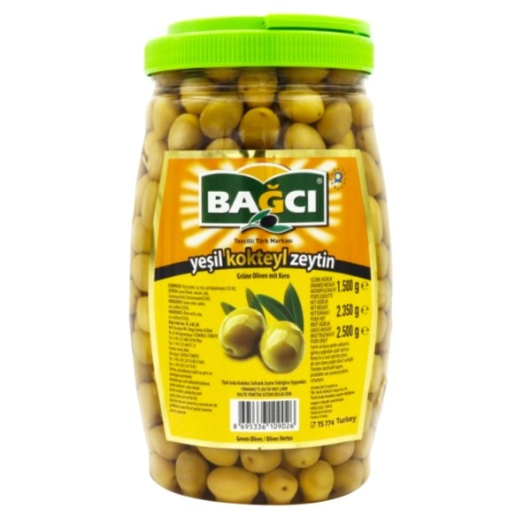 BAGCI PET KOKTEYL GROENE OLIJVEN 1.5KG