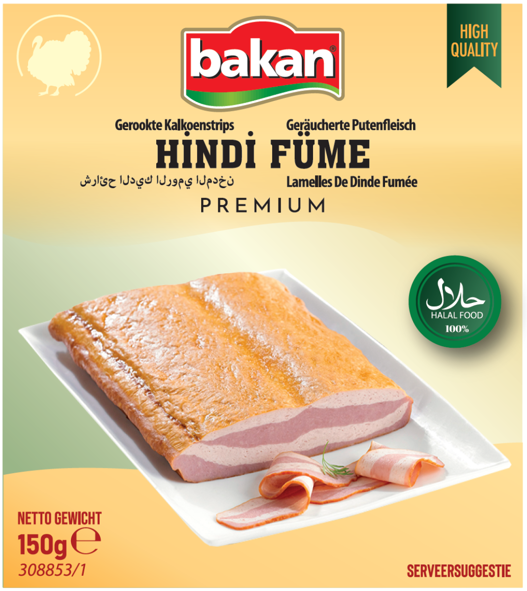 BAKAN GEROOKTE KALKOEN STRIPS 150G