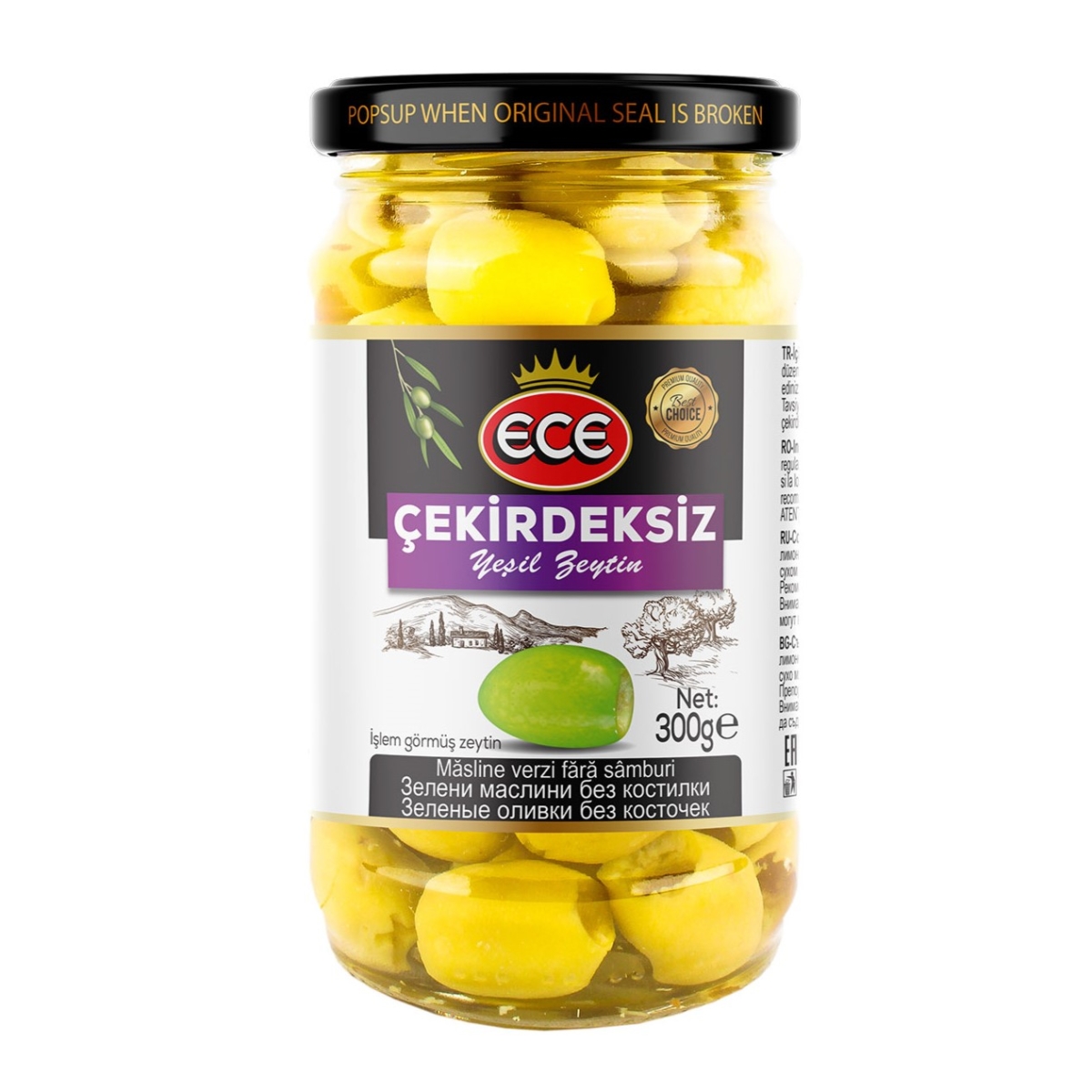 ECE ZONDER PIT GROENE OLIJVEN 320CC