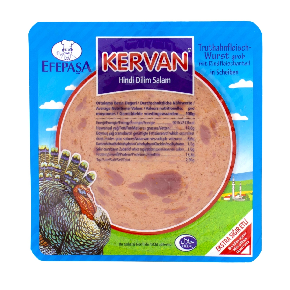 EFEPASA KERVAN GESNEDEN KALKOEN SALAMI 200G