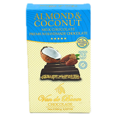 VAN DE BOOM ALMOND & COCONUT CHOCOLADE 100G